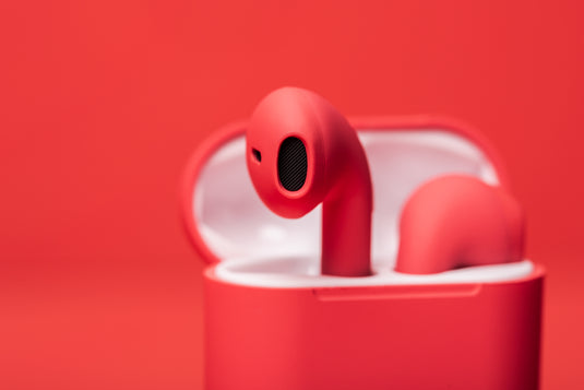 Red Apple Airpods in matching case